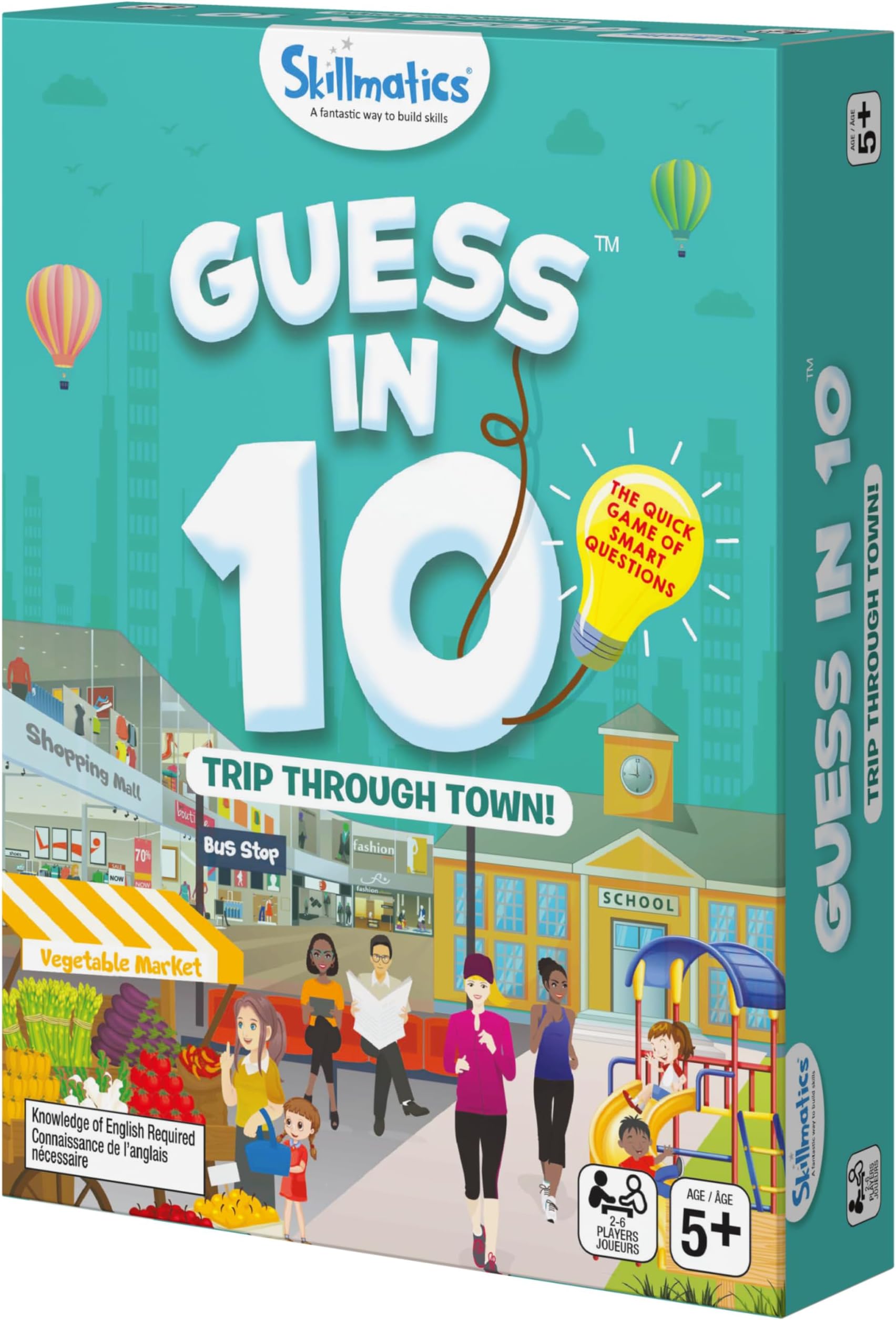 Skillmatics Guess in 10 Educational Board Game, for Families and Kids Ages 5 and up, Trip Through Town