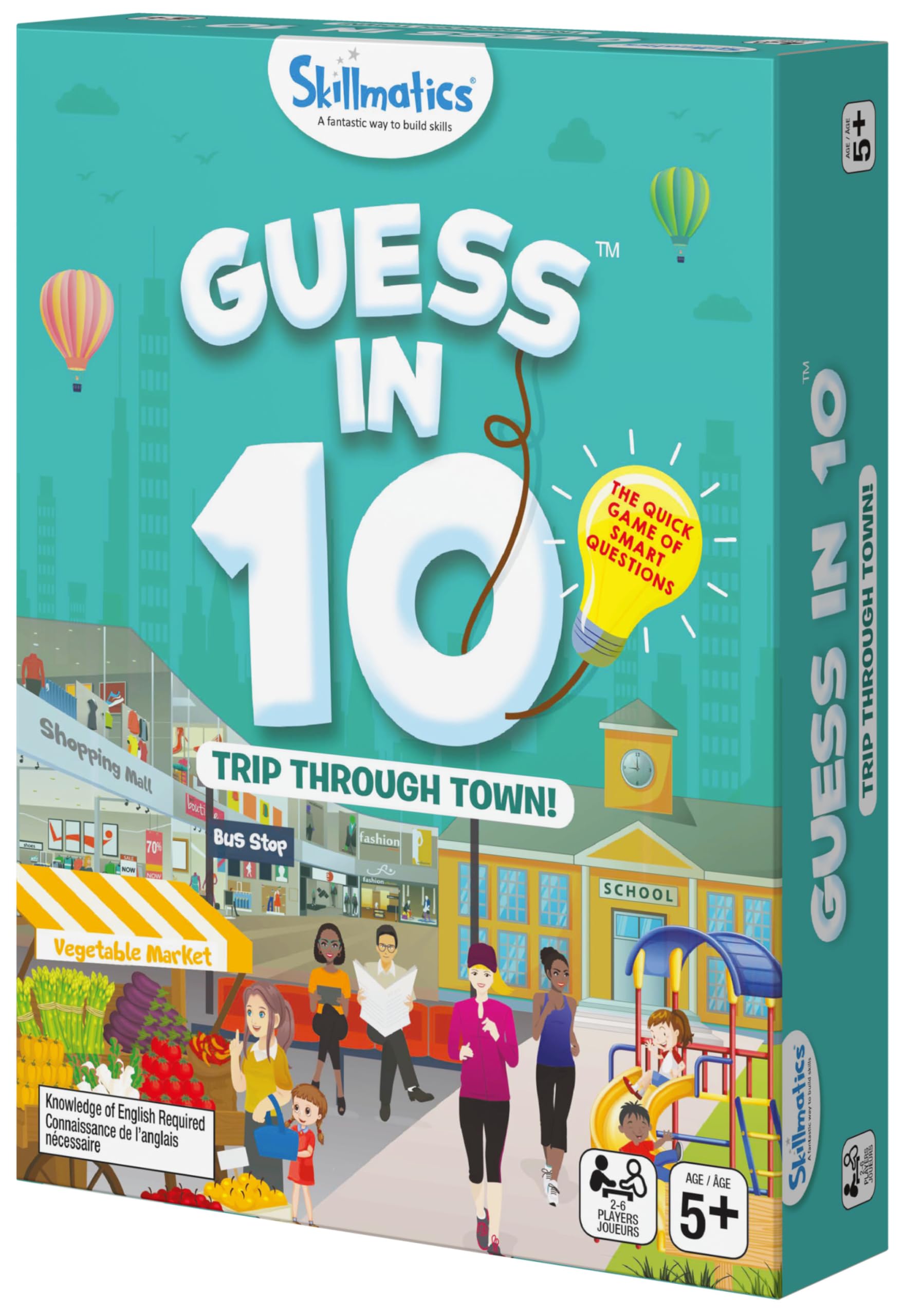 Spin Master Games Skillmatics Guess in 10 Educational Board Game, for Families and Kids Ages 5 and up, Trip Through Town