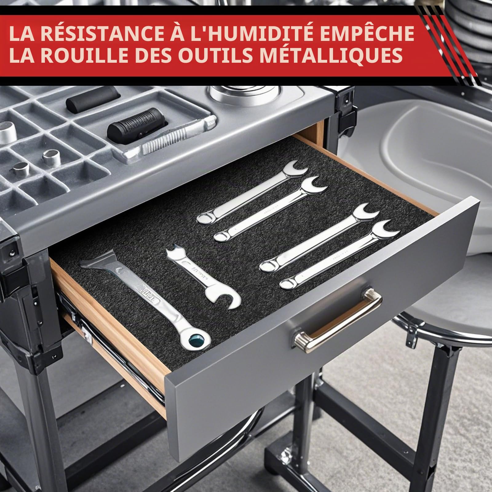 Storystore Feuille de mousse polyuréthane 3 pièces, 40 x 30 x 5 cm, inserts en mousse pour boîte à outils découpables, doublure pour boîte à outils, inserts pour boîtes à outils, organisateurs pour