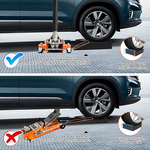 Miniatura 5 de Donext Rampas para automóvil para un fácil mantenimiento del vehículo y elevación segura, rampas de automóvil resistentes, ligeras y de bajo perfil