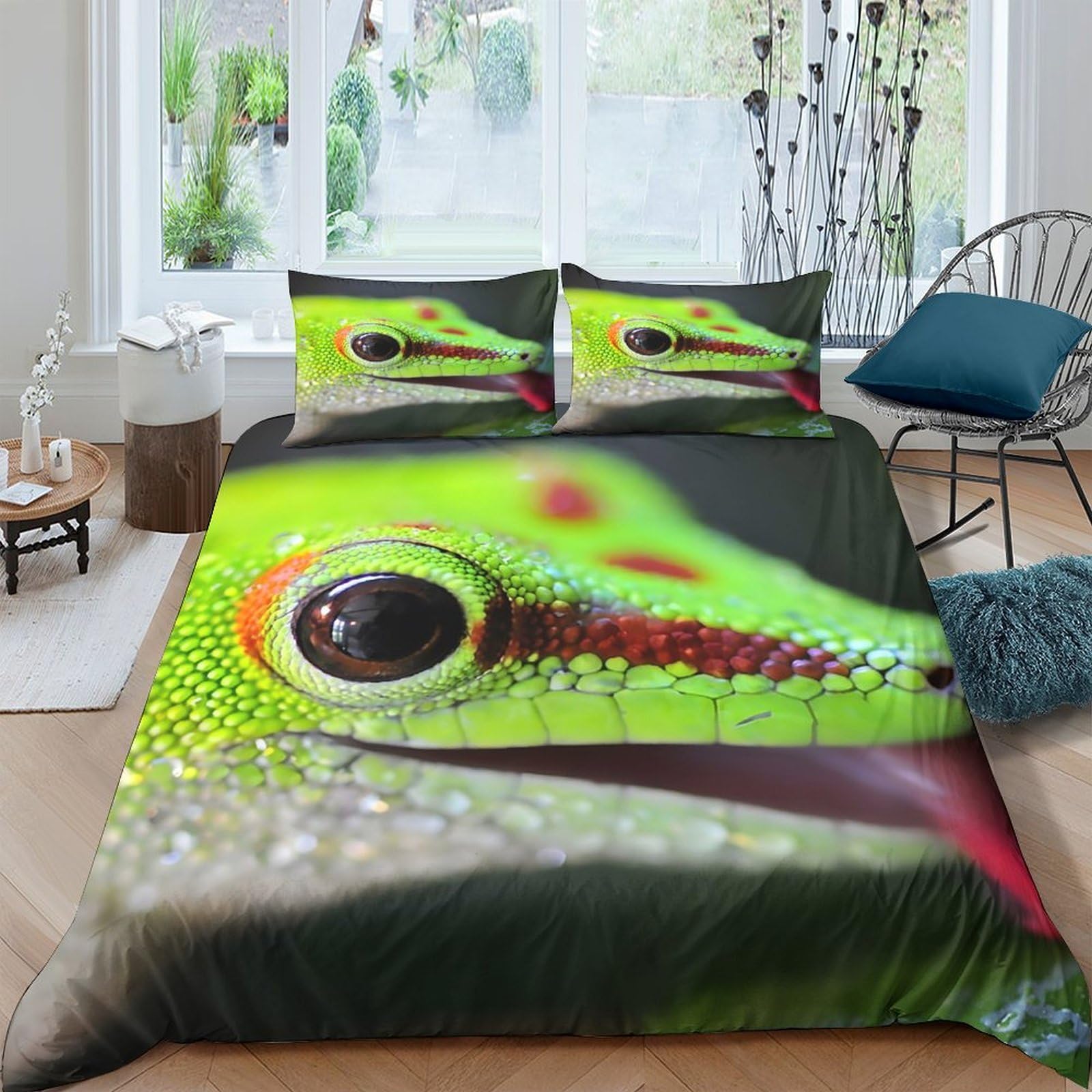 Ctjqhvkz Style-6 3D Printed Green Frog Fitted Sheet Microfiber Vibrant Animal Art Mattress Cover For Bedroom Dorm Easy Care Decor Single（135X200cm）