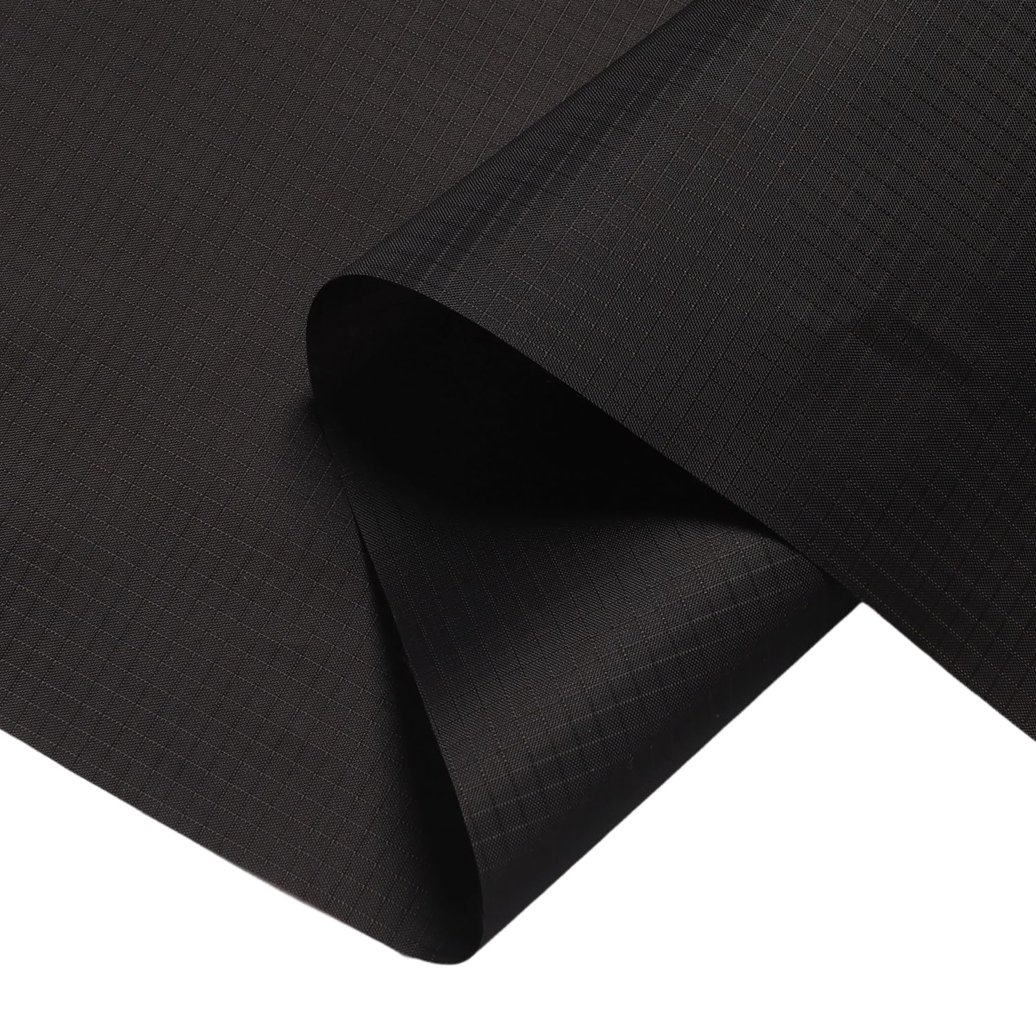 iGWHED Black Ripstop Fabric - Outdoor Polyester Fabric by the Metre - Water-Repellent, Lightweight for Sewing, Covers, Kites, Buntings, DIY Crafts & Outdoor Repair - 300x145cm