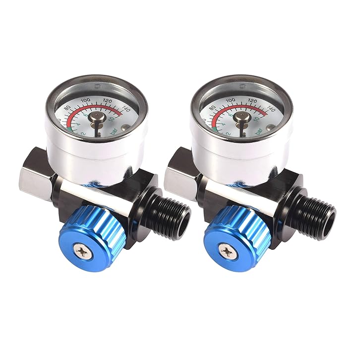 Buy Dynastus 2 PCS 1/4"NPT Air Pressure Regulator Kit, Air Adjusting Valve Regulator with Gauge
