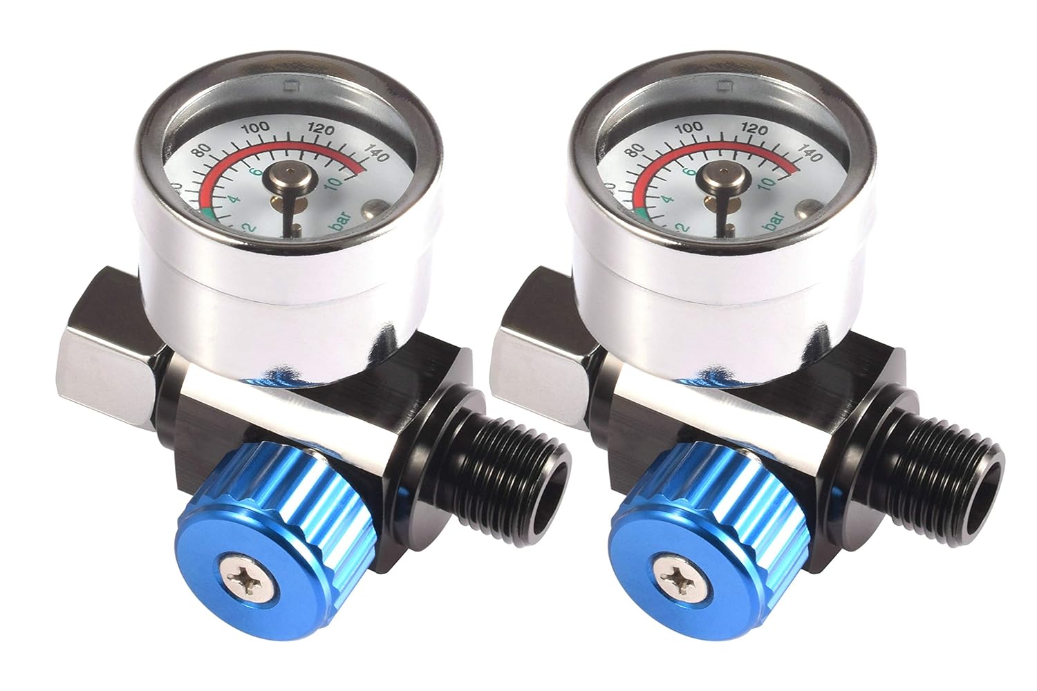 Dynastus 2-Pack 1/4" NPT Air Pressure Regulator with Gauge - Precise 0-150 PSI Control for Spray Guns & Pneumatic Tools