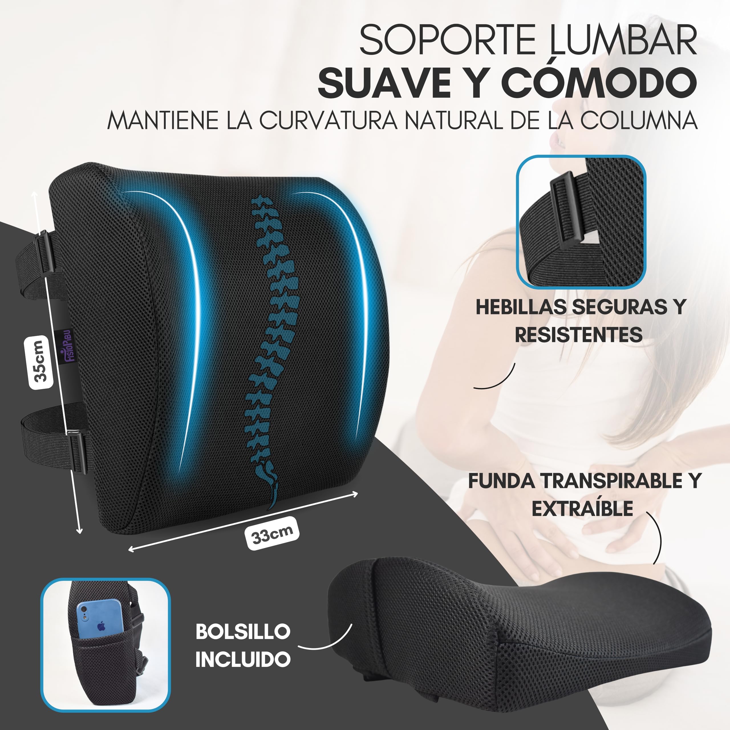 Cuscino antidecubito Cuscino lombare Sedia Ufficio, PDF linee guida Esercizi. Ortopedico, cuscino per sedia da ufficio, cuscino coxis, cuscino viscoelastico, schienale sedile auto, gioco,
