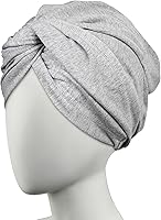 Conair Cotton Hair Towel Wrap Turban for Curly Hair - Ultra Absorbent Frizz-Free Plop, Fast Drying for Women, Gray