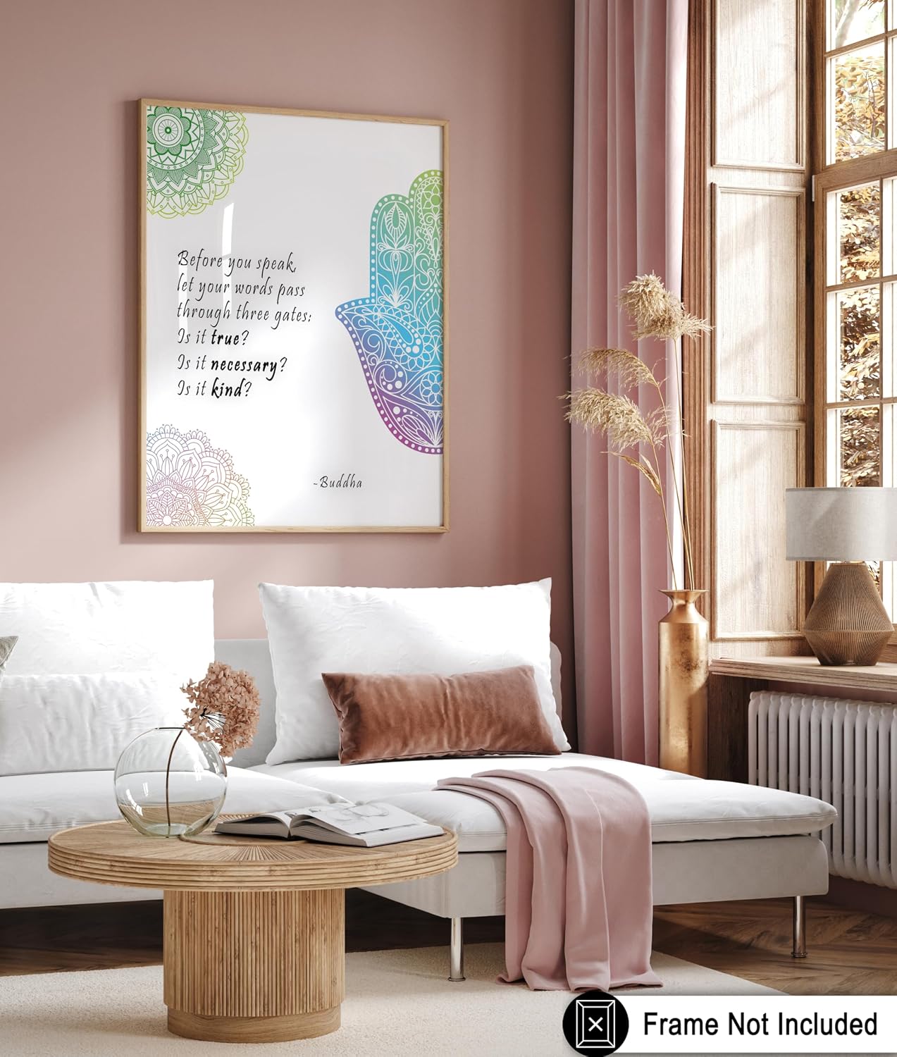 Poster Master Before You Speak Poster - Buddha Print - Motivational Art - Encouraging Quotes Art - Gift for Men & Women - Inspiring Decor for Living Room, Bedroom or Office - 8x10 UNFRAMED Wall Art