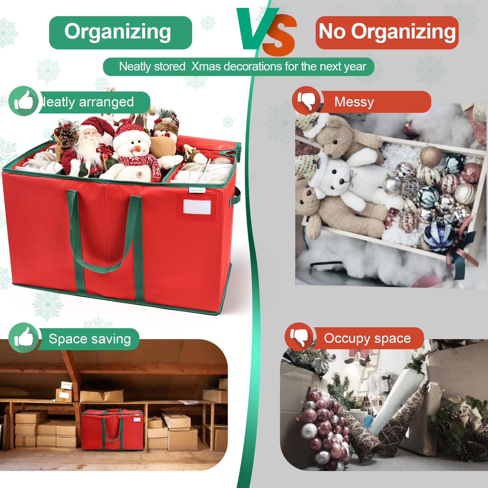 Riesige Weihnachtsdekoration-Box – Organisiert Und Schützt Bis Zu 80 Kugeln & Deko!