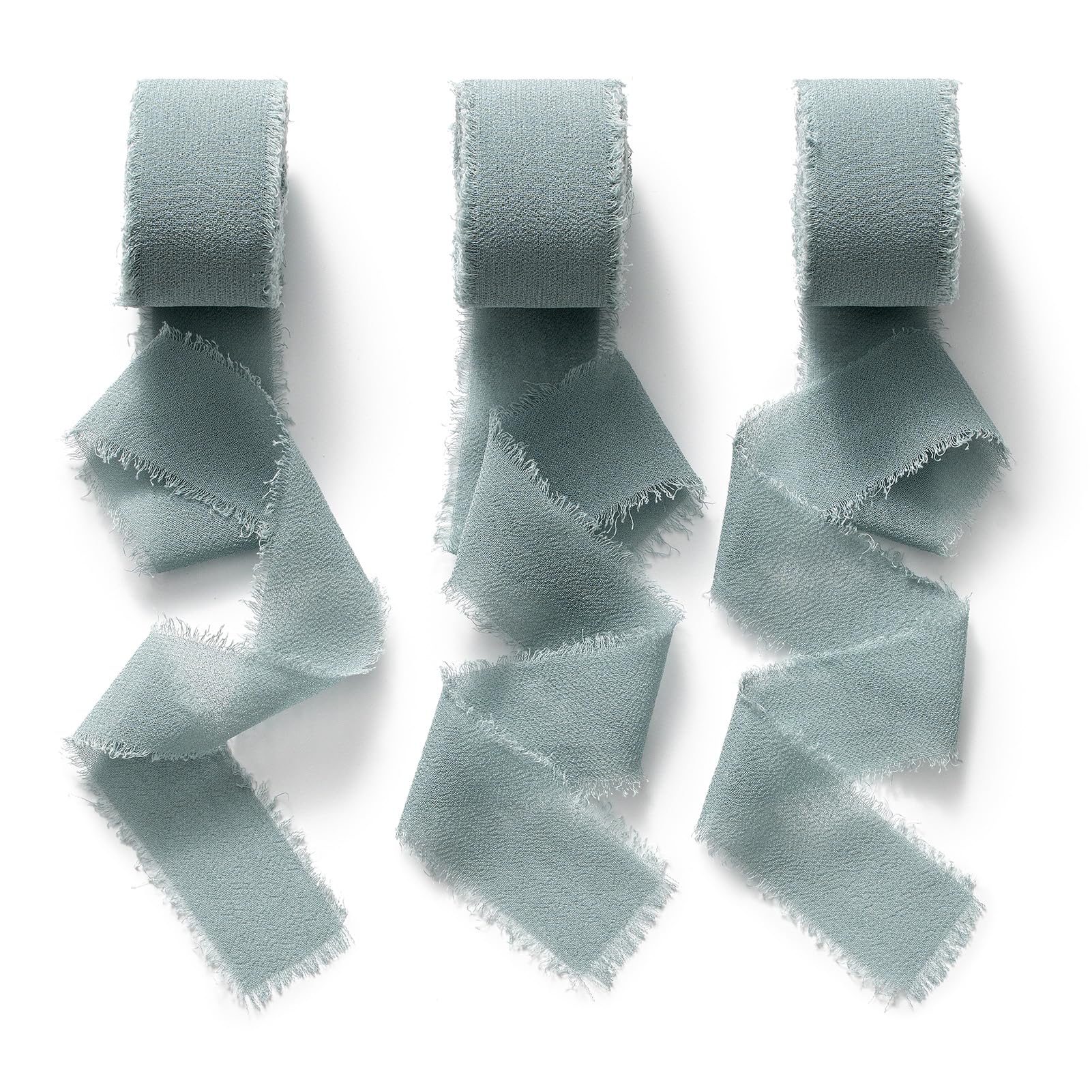 AOKSUNOVA Chiffonband, 2,5 cm x 18,9 m, Geschenkband, Chiffon-Schleifenband, breites Quasten-Hochzeitsband