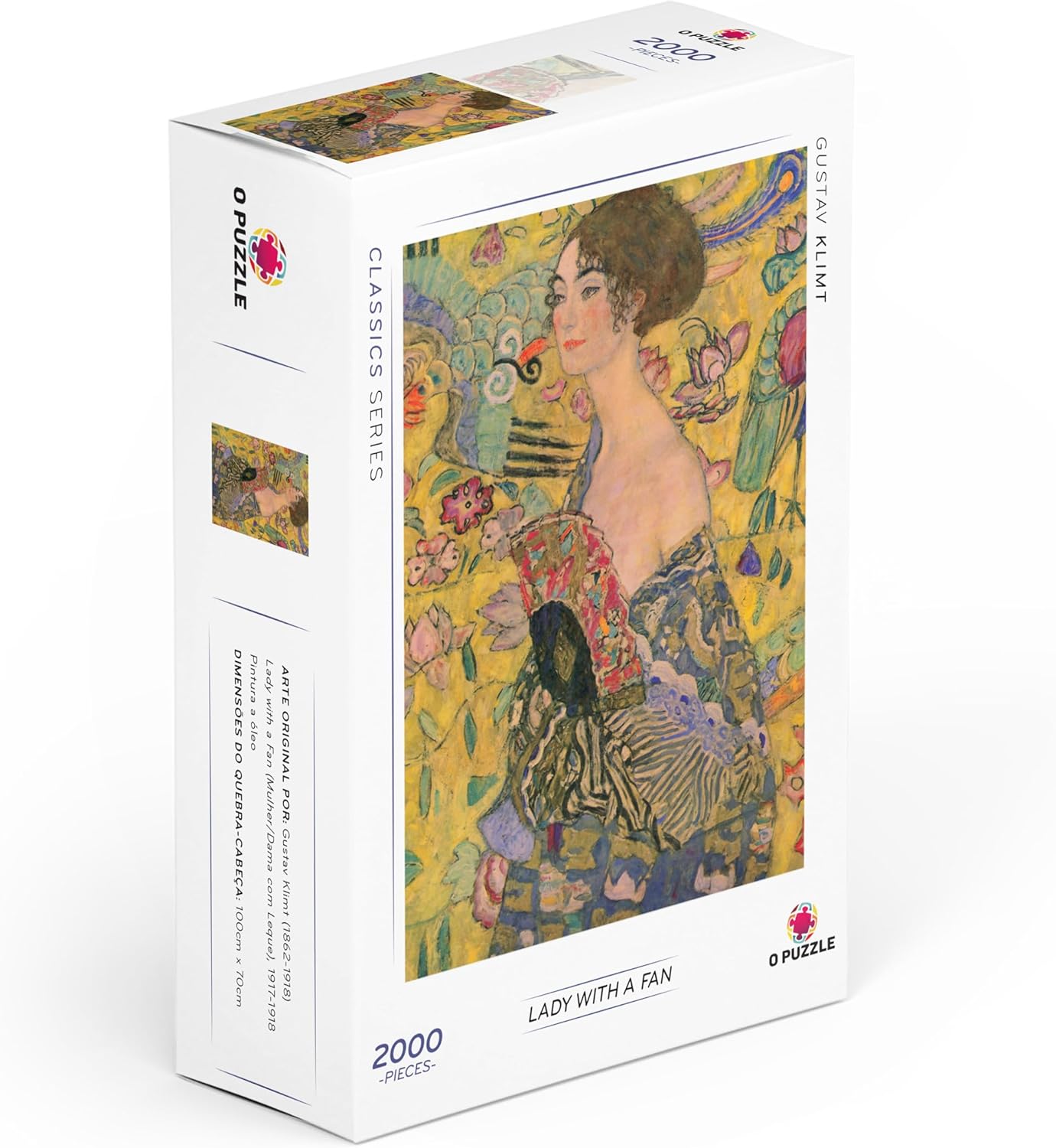 Jigsaw Puzzles 2000 Pieces Lady with a Fan, Gustav Klimt | with Full-Size Poster | Premium Quality | Relaxation, Challenge, and Creative Gift | Assembled Size: 100x70cm