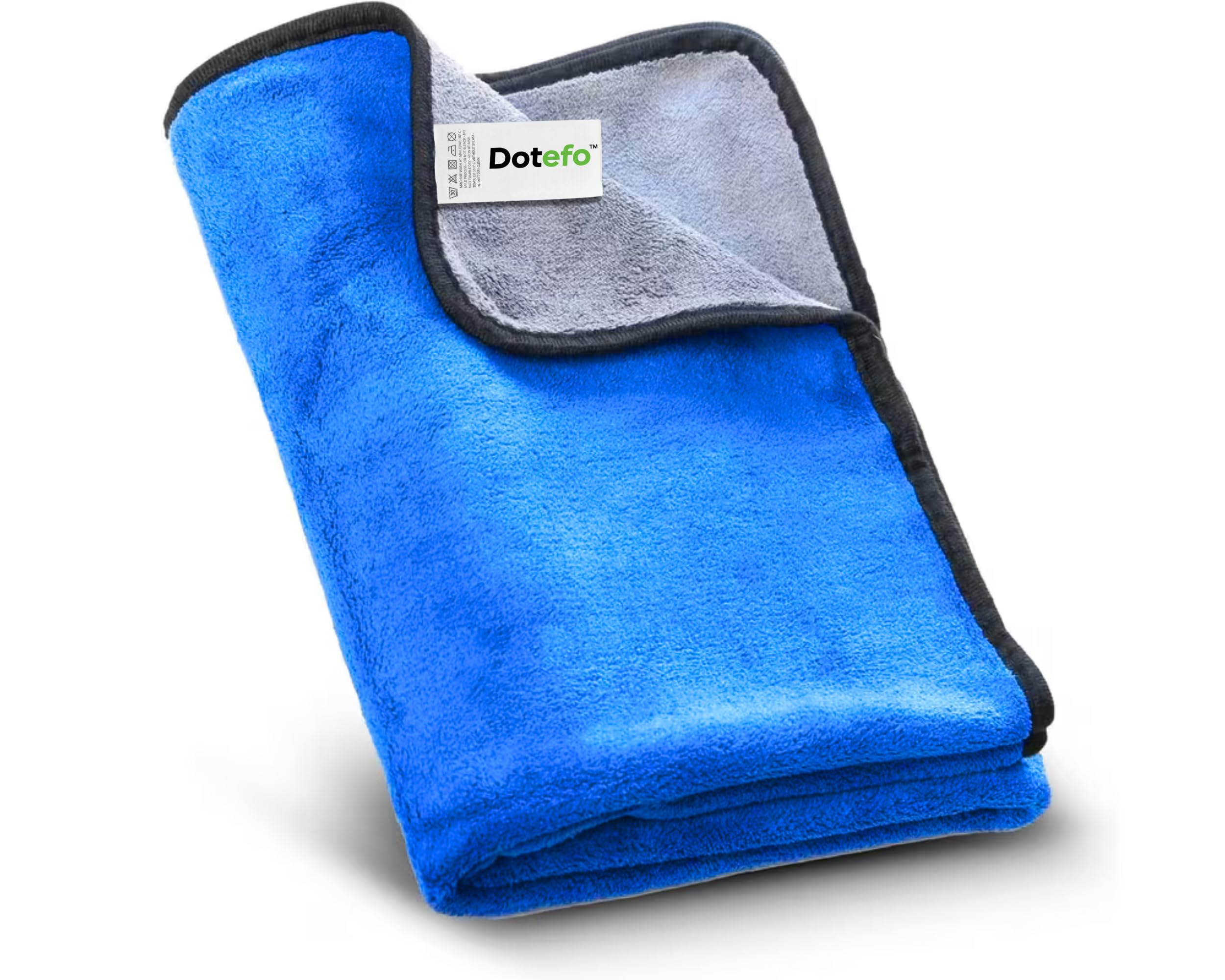 Microfiber Coral Fleece Car Cleaning Cloth - OG Soft 800 GSM Large (40x60 CM) Microfiber Cloth for Car, Bike & Home - Suede Edging for Scratchless Drying and Detailing, Blue & Grey-image-28