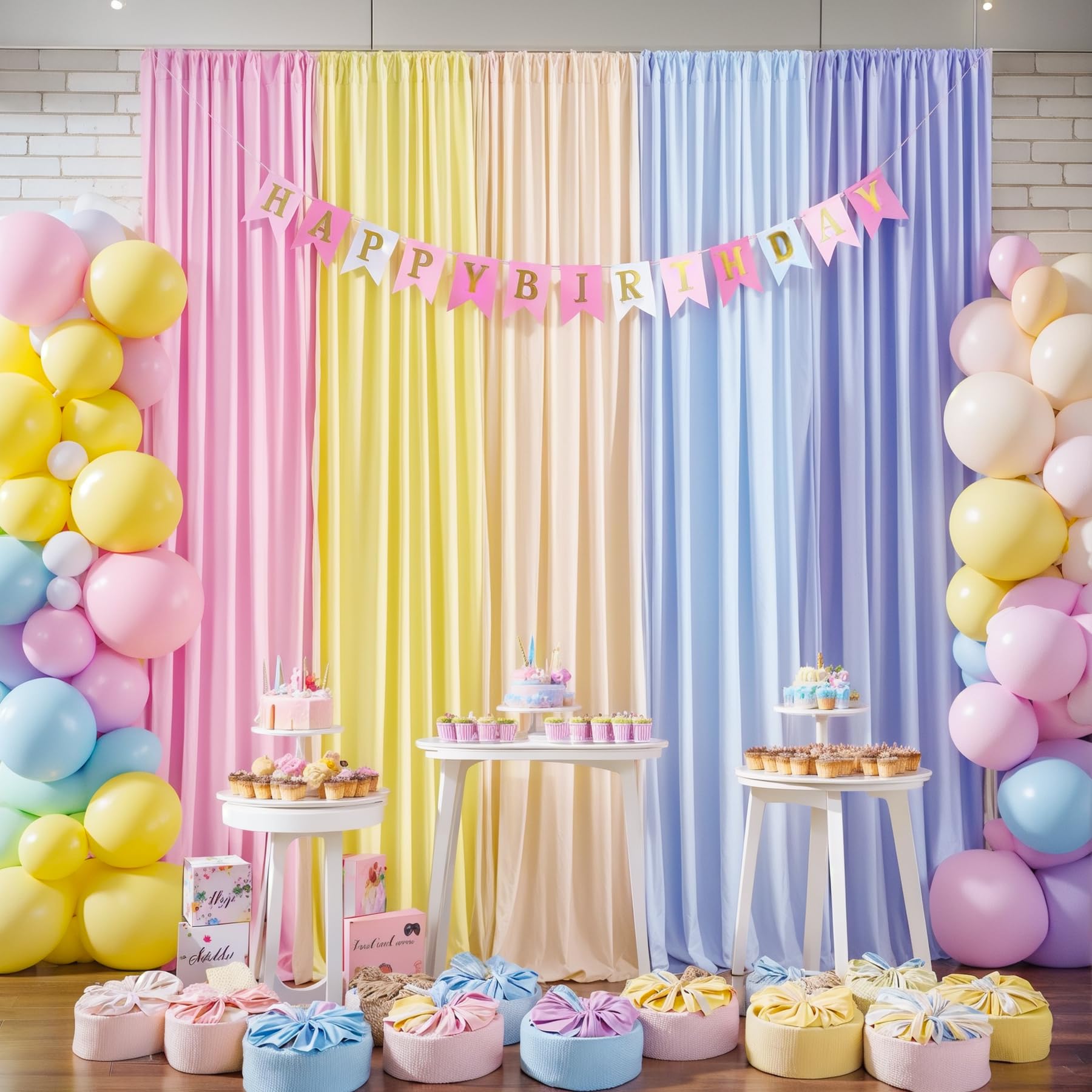 Pastel Backdrop Curtains Unicorn Backdrop Curtain for Birthday Parties Baby Shower Photo Home 10x10FT