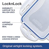 Vista 3 de LocknLock Easy Essentials - Juego de recipientes de almacenamiento de alimentos de despensa, rectangular, sin bisfenol A y aptos para lavavajillas