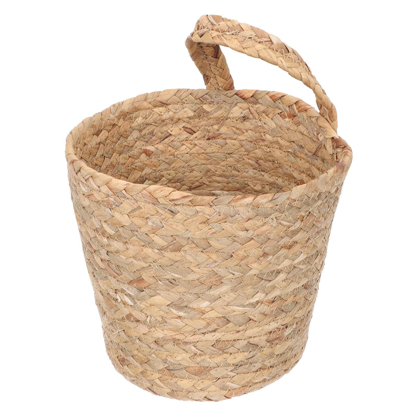 Porte-fleurs décoratif suspendu et panier de rangement en jonc