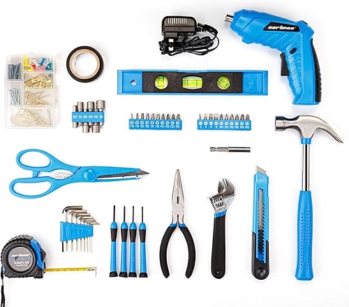 Miniatura 3 de Cartman 149 Piece Tool Set General Household Hand Tool Kit with Cordless Screwdriver Blue