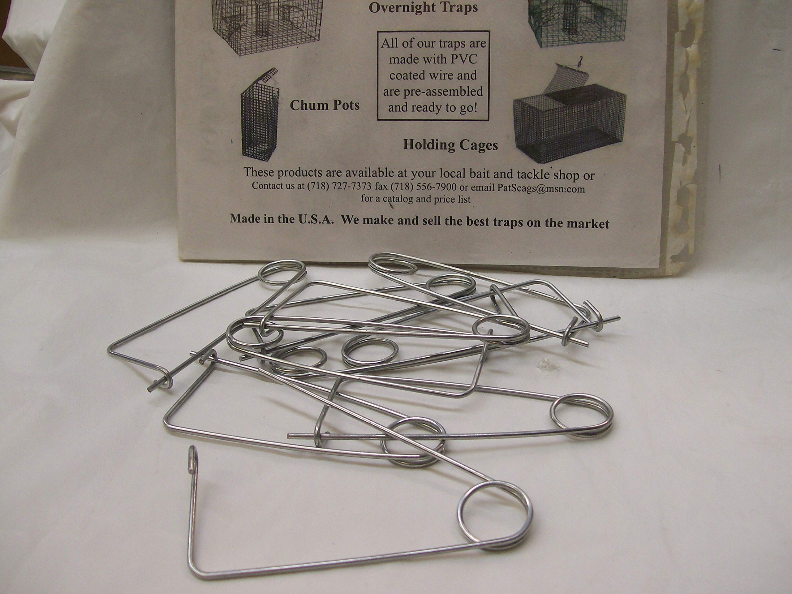 E-Z Catch Premium Quality USA Made 10 Pack Galvanized Bait Clips/PINS