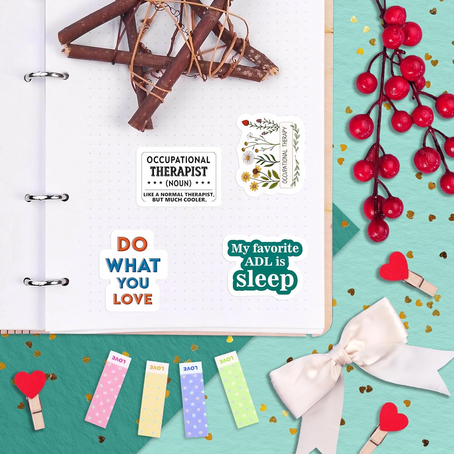 100Pcs Funny Occupational Therapy Stickers and Decals for Water Bottle, Laptop- Occupational Therapy Gifts, OT Day Party Decorations and Favors - Physical Therapist Stickers - Gift for Women & Men - Image 8