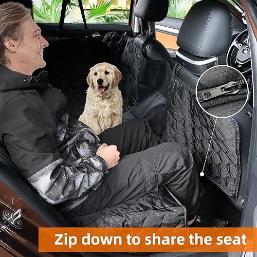 Miniatura 2 de PETICON Funda de asiento de automóvil para perro para asiento trasero funda de asiento de automóvil 100 impermeable para perros con ventana de malla