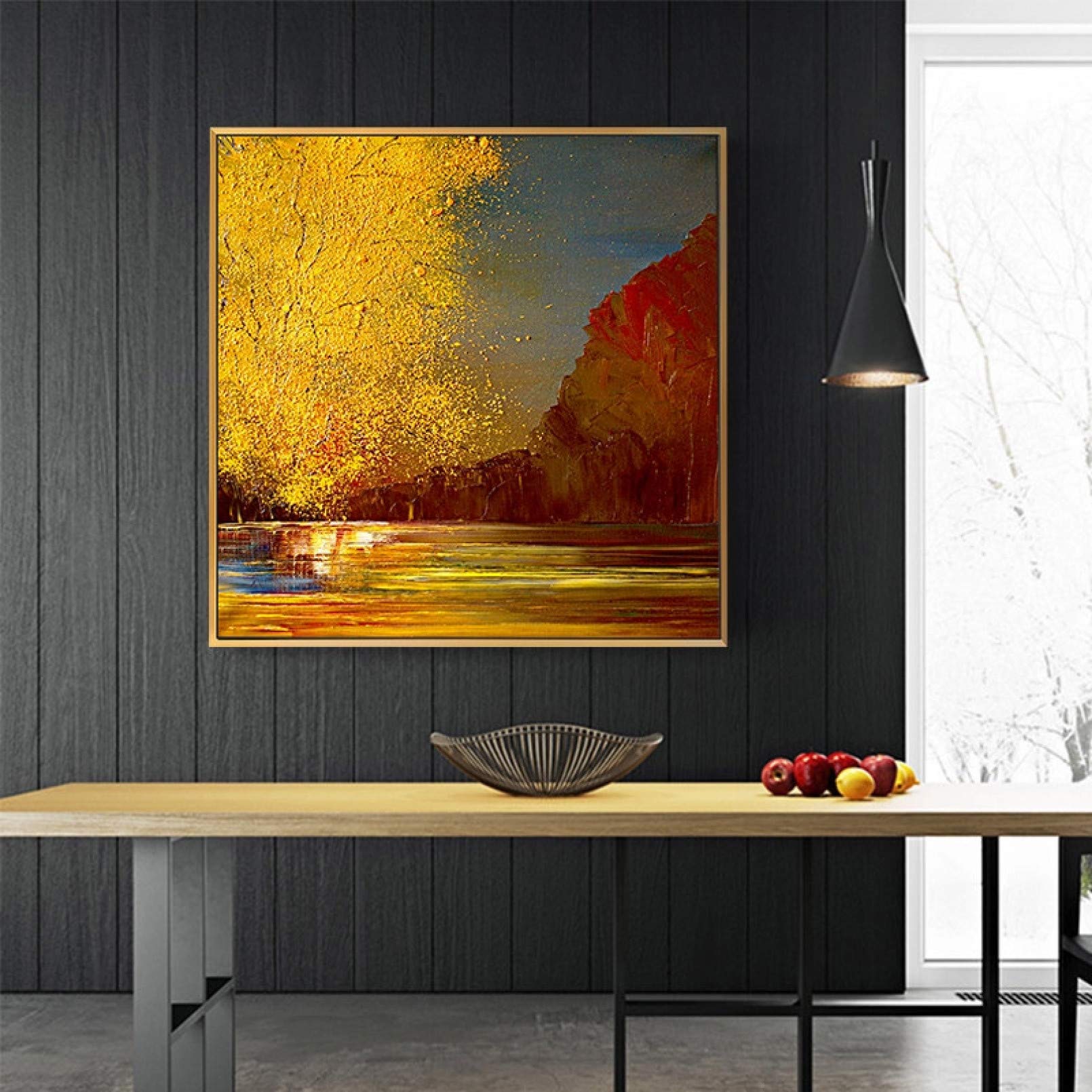 BAJIE Malerei handgemalte abstrakte goldene Sonnenuntergang Malerei auf Leinwand Wandkunst Wandschmuck Bilder Malerei für Wohnzimmer Home Decor