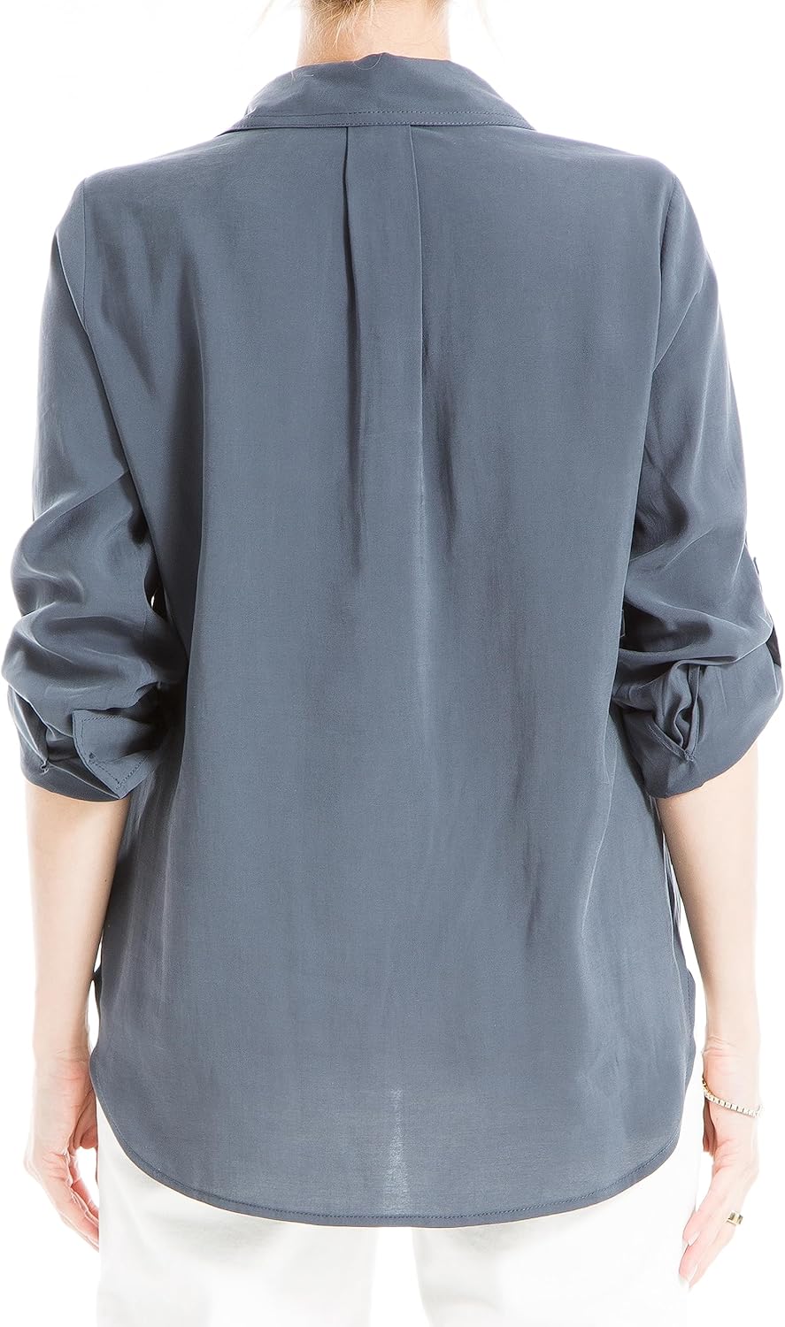 Max Studio Women's Tab Sleeve Button Front Blouse - Image 2