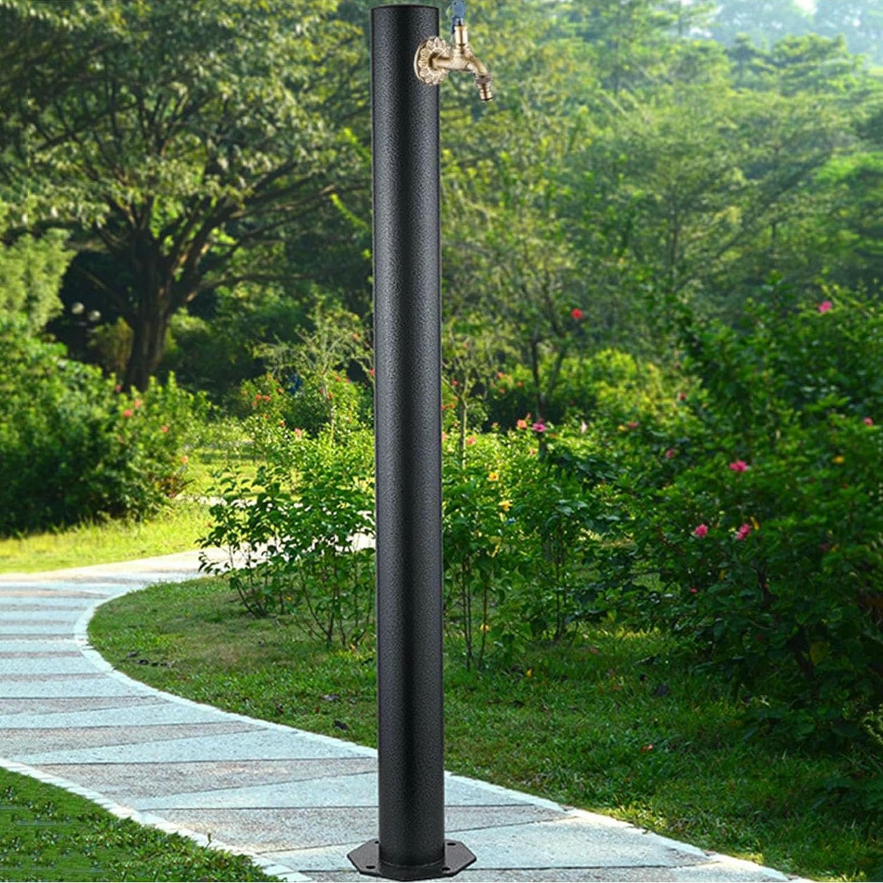 ZYCHSJXA Stainless Steel Outdoor Water Column with Faucet & Spray Gun for Garden Farm Car Wash Irrigation - Versatile Easy to Use