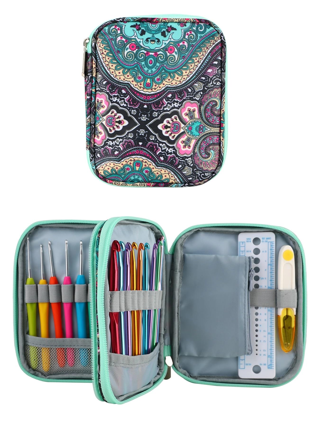 Nowy pusty zestaw dziewiarski etui organizer torba igły dziewiarskie torba do przechowywania igieł nożyczki narzędzia do szycia zestaw akcesoriów torba prezent (styl-L)
