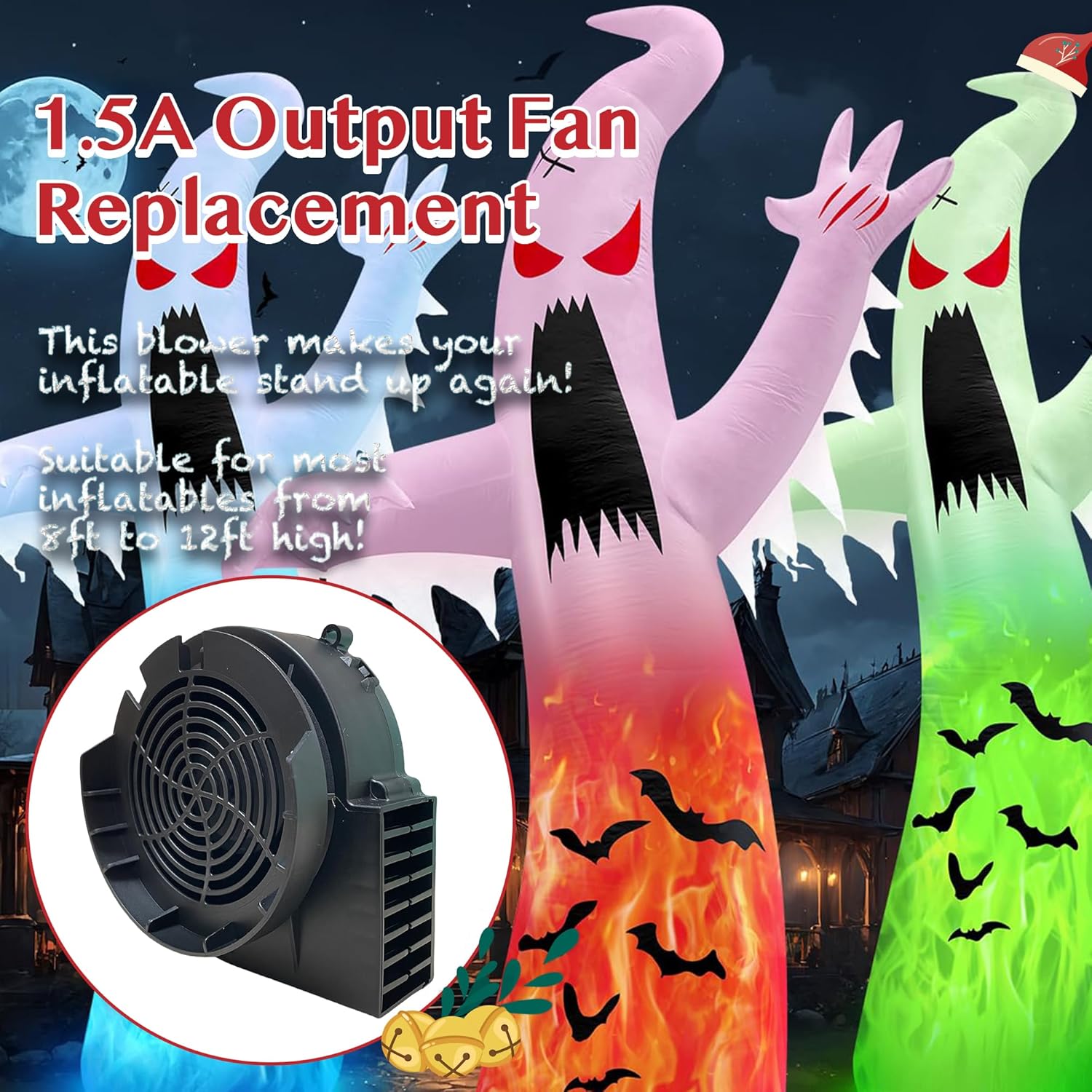 Replacement 1.5A Air Blower for Easter Inflatables, 2A Adapter for Christmas Yard Blow Up Outdoor Inflatable Holiday Easter Yard Decor Fan Blower Adapter