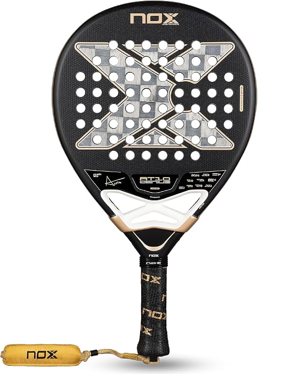 Paleta de Pádel NOX AT10 Genius 18K Alum 2026 | Forma de lágrima de Agustin Tapia | Sistema de Balance de Peso, Cara de Carbono Alum 18K, Goma MLD Black Eva | Túnel EOS para Agilidad