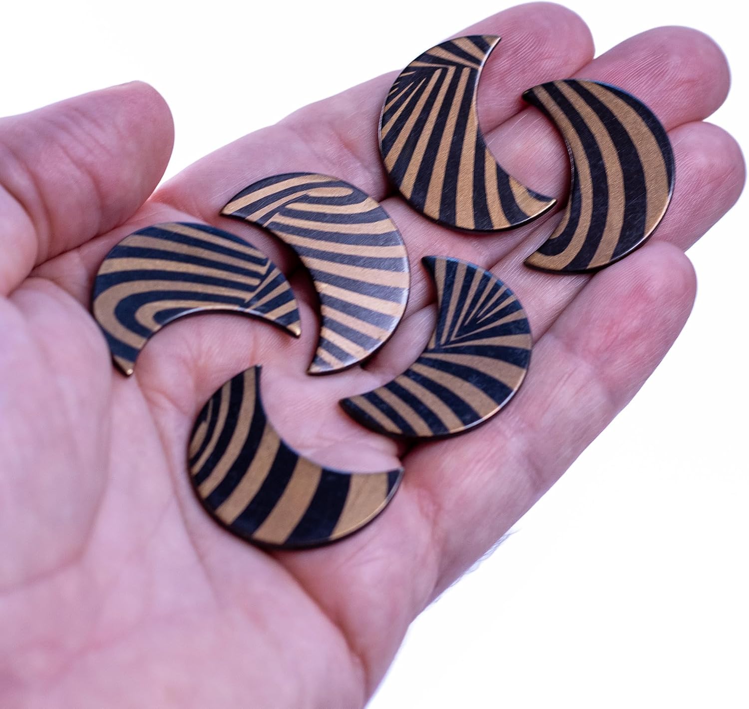 Crescent Bronze Double-Sided Optical Illusion Puzzle