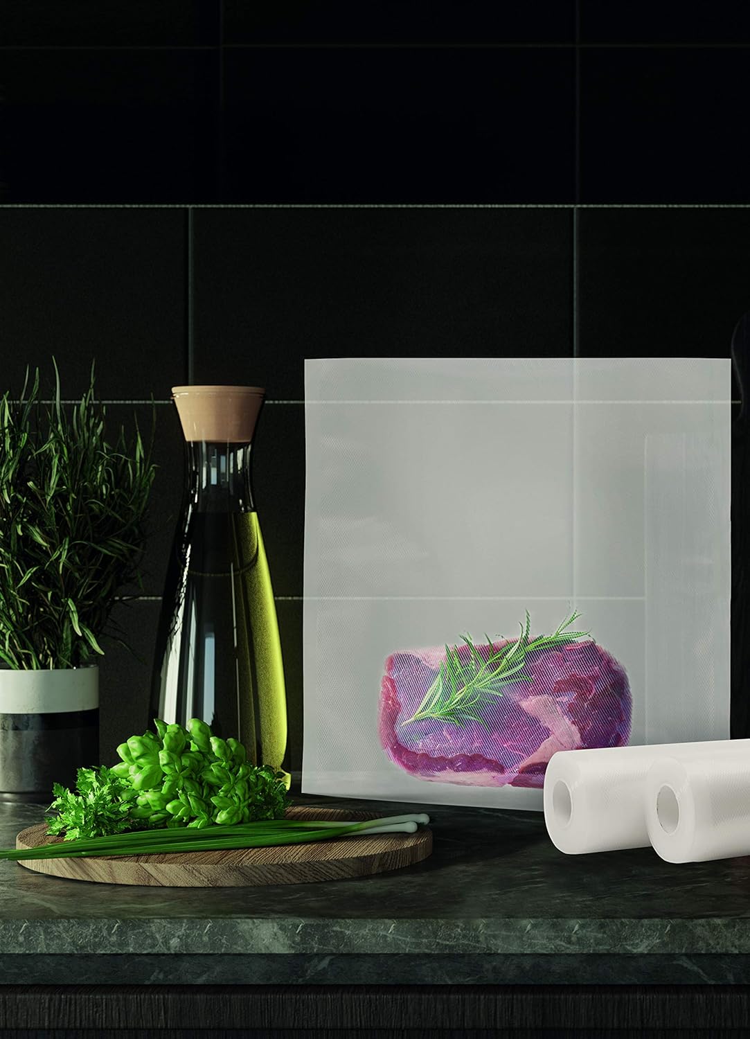 AEG AVSR1 Vacuum Rollers VS4-1-4A (Fridge and Freezer Safe, Keeps Fresh, Preserve, Sous Vit Cooking, 7 Layers, Tear-Resistant, Can Be Cut, 30°C to 110°C, Transparent), One Size