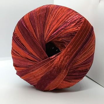 Berlini Memento Ribbon Yarn - 50 gram, 88 Yards, 3/8 Wide - #42 Bright Rose - Reds, Magenta
