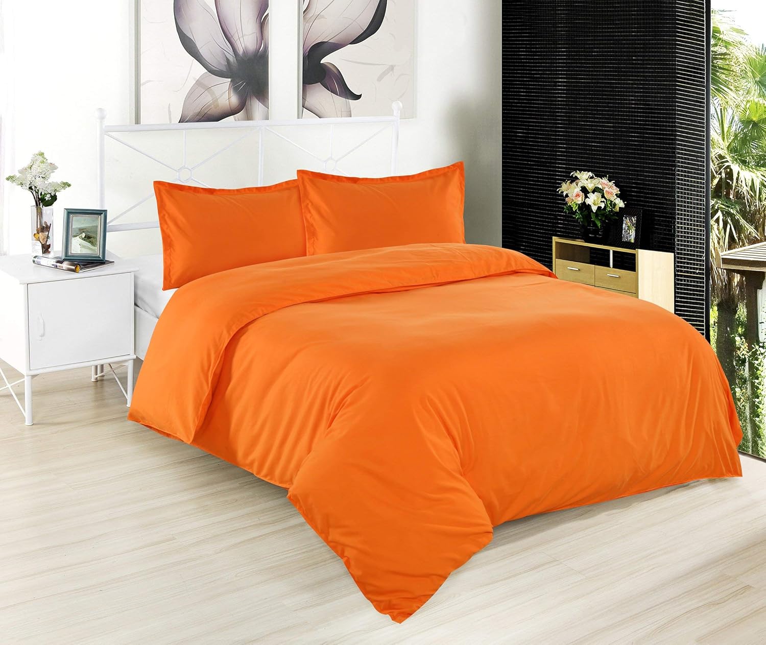 SHERA'S BEDDINGS 3 PCs Duvet Cover Set-(1 Duvet Cover, 2 Pillow Sham) Zipper Closure Duvet Cover Set Fabulous (Sky/Light Blue Solid, Super King - 98" x 108") 100% Egyptian Cotton 650 Thread Count