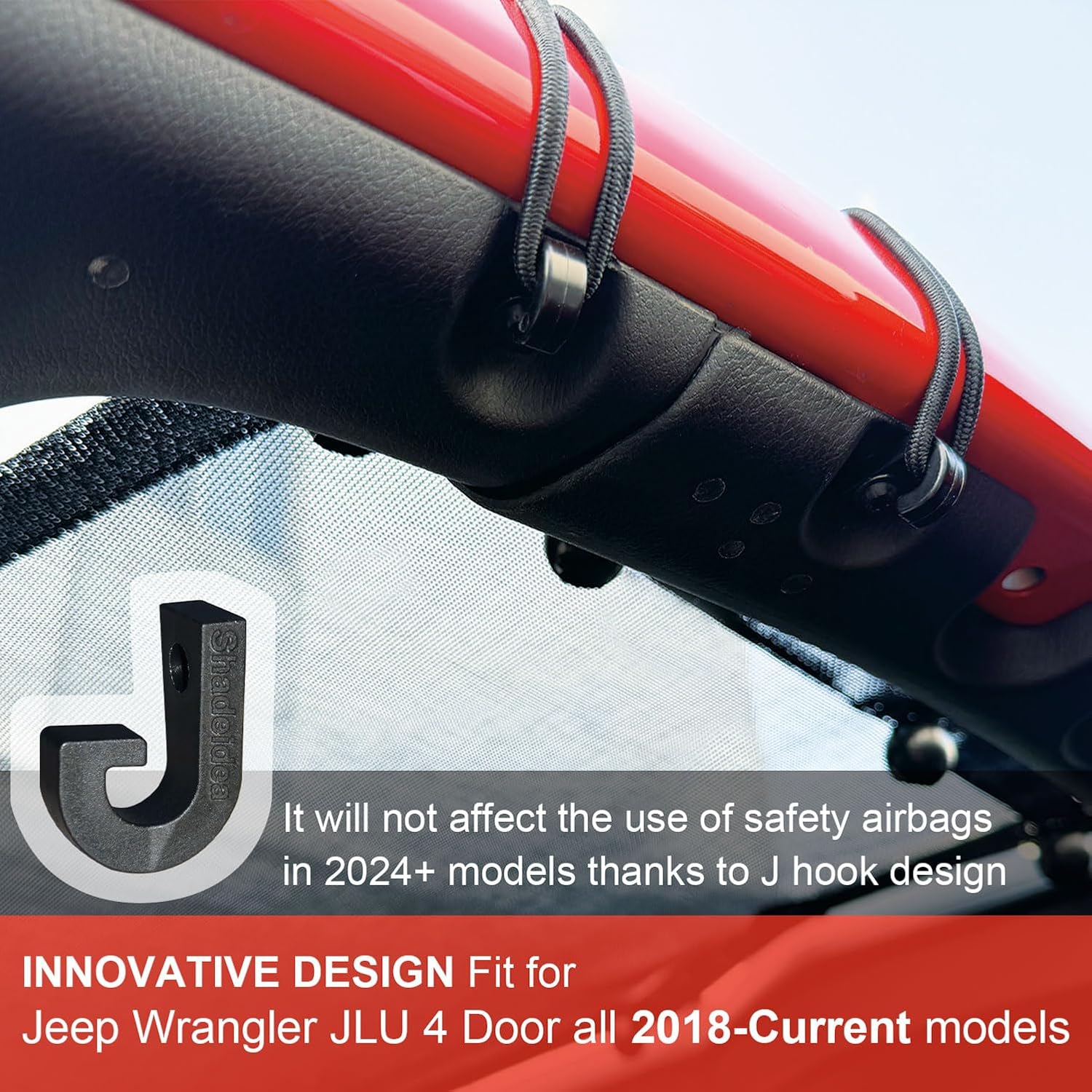 Shadeidea JL Sun Shade Top Roof Compatible with Jeep Wrangler JLU 4 Door Sunshade Mesh Sunroof for Jeep Wrangler, Innovated Design 2018-Current, 10 Year Warranty, Front&Rear(2pcs), Pink