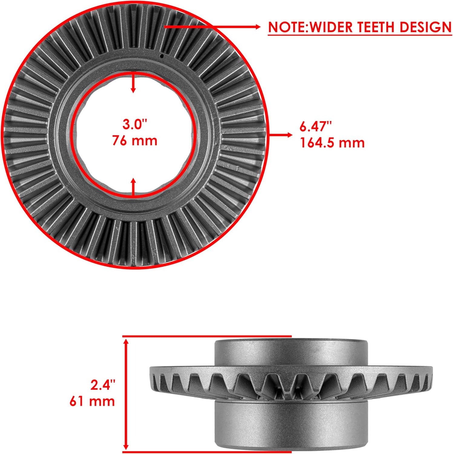 Caltric Front Differential Gear Pinion Kit Compatible with Polaris General 1000 EPS 2016-2025