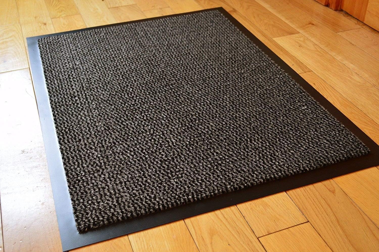 GREY BLACK HEAVY DUTY NON SLIP RUBBER DIRT STOPPER BARRIER RUG SMALL MEDIUM EXTRA LARGE DOORMAT