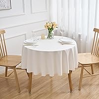 Vista 13 de Paquete de 6 manteles redondos negros de 60 pulgadas para mesas rectangulares de 6 pies. Manteles lavables de poliéster resistentes a las manchas