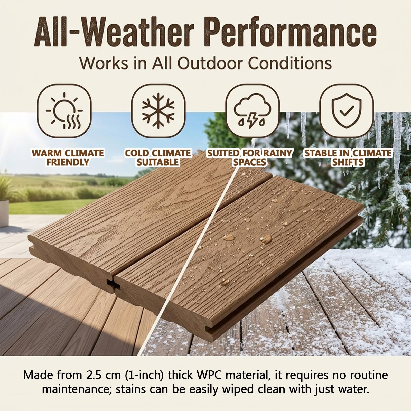 4 PCS Composite Pre Built Deck Platform, Kit Terrazzo Modulare WPC