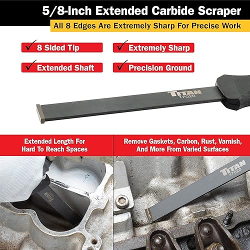 Miniatura 4 de Titan Raspador de carburo 17020, largo, hoja 58