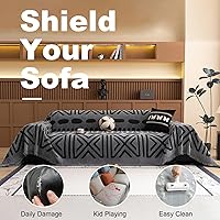 Vista 307 de VClife funda boho de sofá de felpilla para sofá seccional, funda antideslizante para sofá de 2 plazas, protector para mascotas con borlas, funda