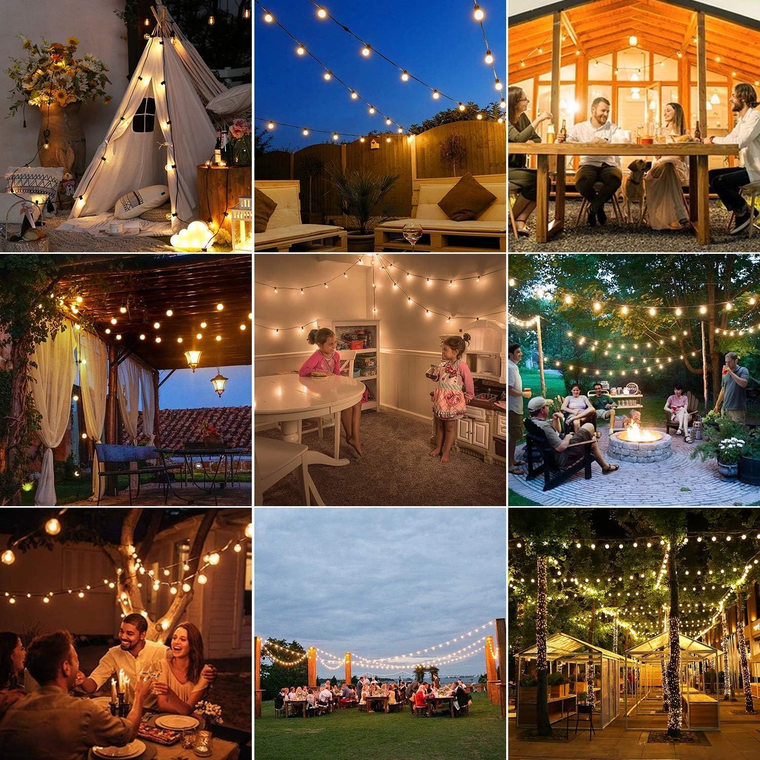 ZOTOYI Outdoor String Lights Waterproof 100 FT, G40 Globe LED Outdoor Lights for Patio with 52 Shatterproof Bulbs(2 Spare), String Lights for Outside, Cafe, Porch, Backyard