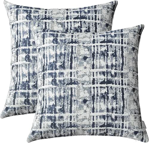 Jacquard Decorative Throw Pillow Covers for Couch Set of 2,