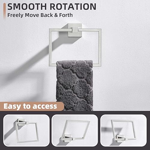 Miniatura 3 de Angle Simple SUS 304 - Toallero cuadrado de acero inoxidable para pared de baño, 7.09 pulgadas