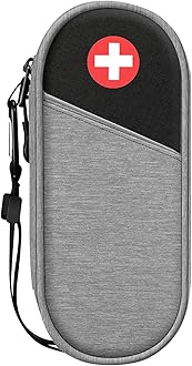 EpiPen Medical Carrying Case Insulated, Travel Medication Organizer Bag Emergency Medical Pouch Holds 2 EpiPens, Asthma Inhaler, Anti-Histamine, Auvi-Q, Allergy Medicine Essentials, Gray/Black