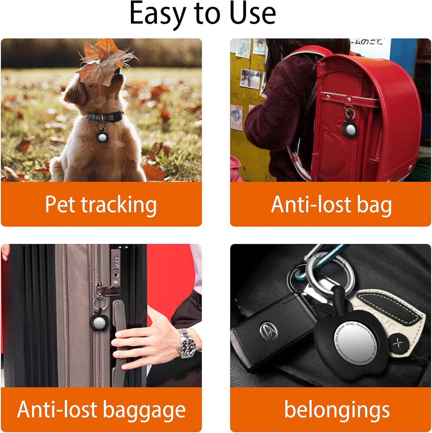 for apple air tag cases silicone 2pack airtag trackerdog tag clip for collar with anti lost keychaiprotective airtag keychain holder cases