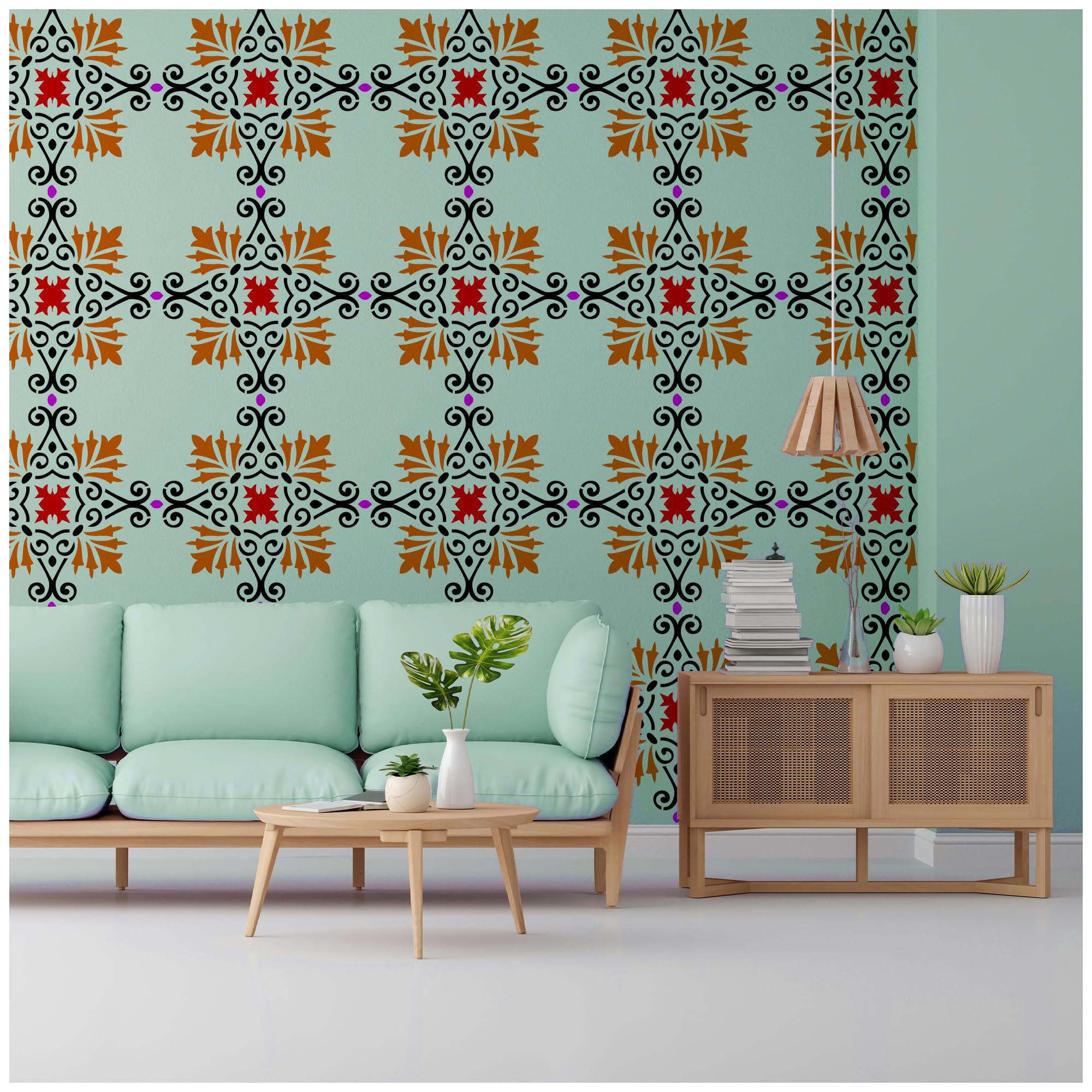 Kayra Decor Damask Stencils for Wall Painting - Pack of 1, 16 inch x 24 inch - (KHS427) (B079N481D6) Amazon Price History, Amazon Price Tracker