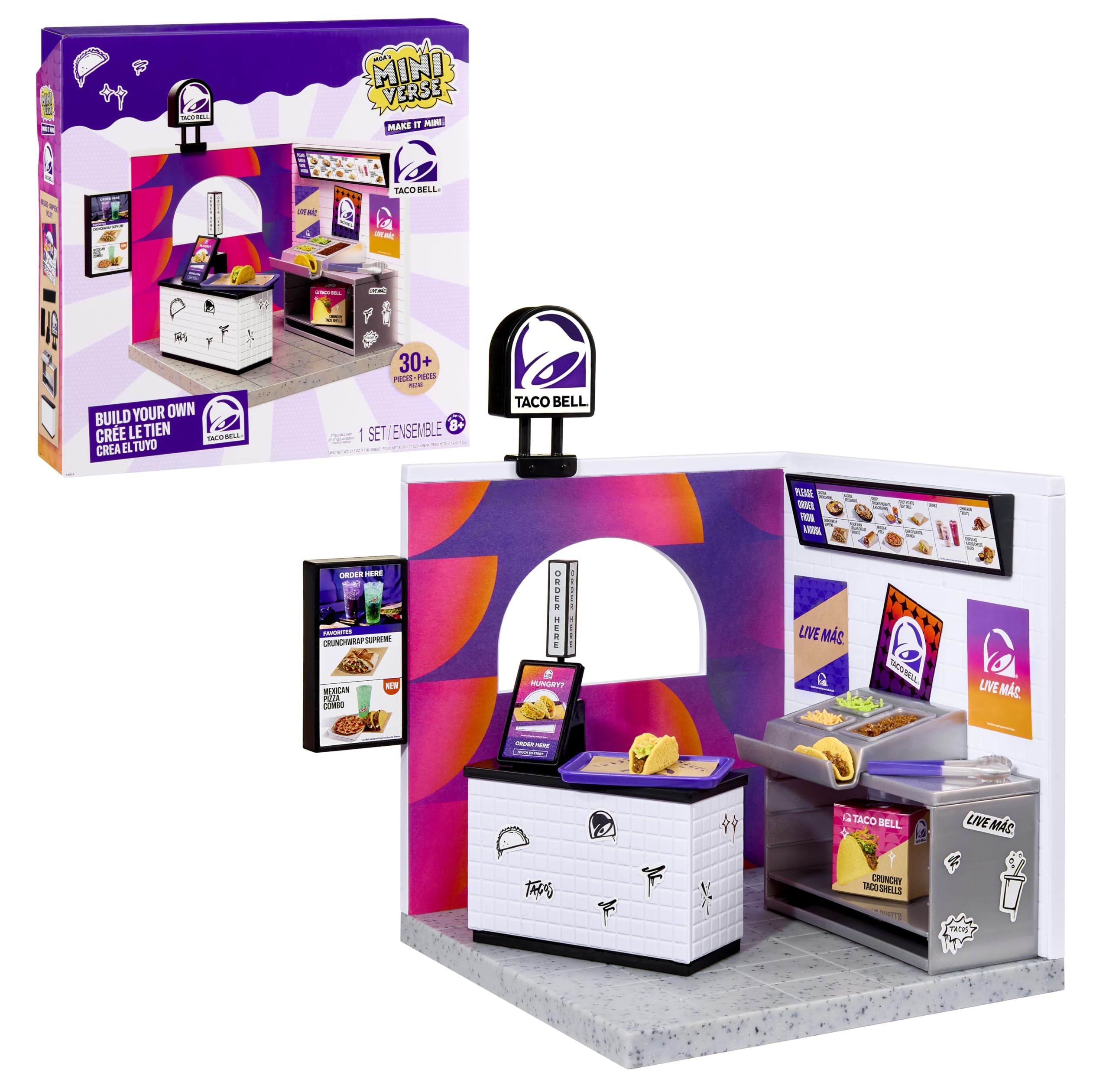 MGA's Miniverse Make It Mini Taco Bell Restaurant | Build Your Own Restaurant Accessories & Display Pieces, Compatible with Taco Bell Capsules & Appliances, Ages 8+