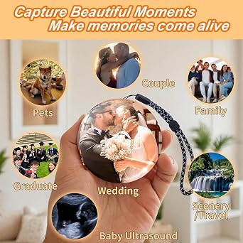 Memory Sphere, Memory Orb, 3D Crystal Ball Video Player Supports WiFi, Uploadable Videos & Photos, Personalized Gift for Couples Anniversary Birthday Valentine's Day Wedding