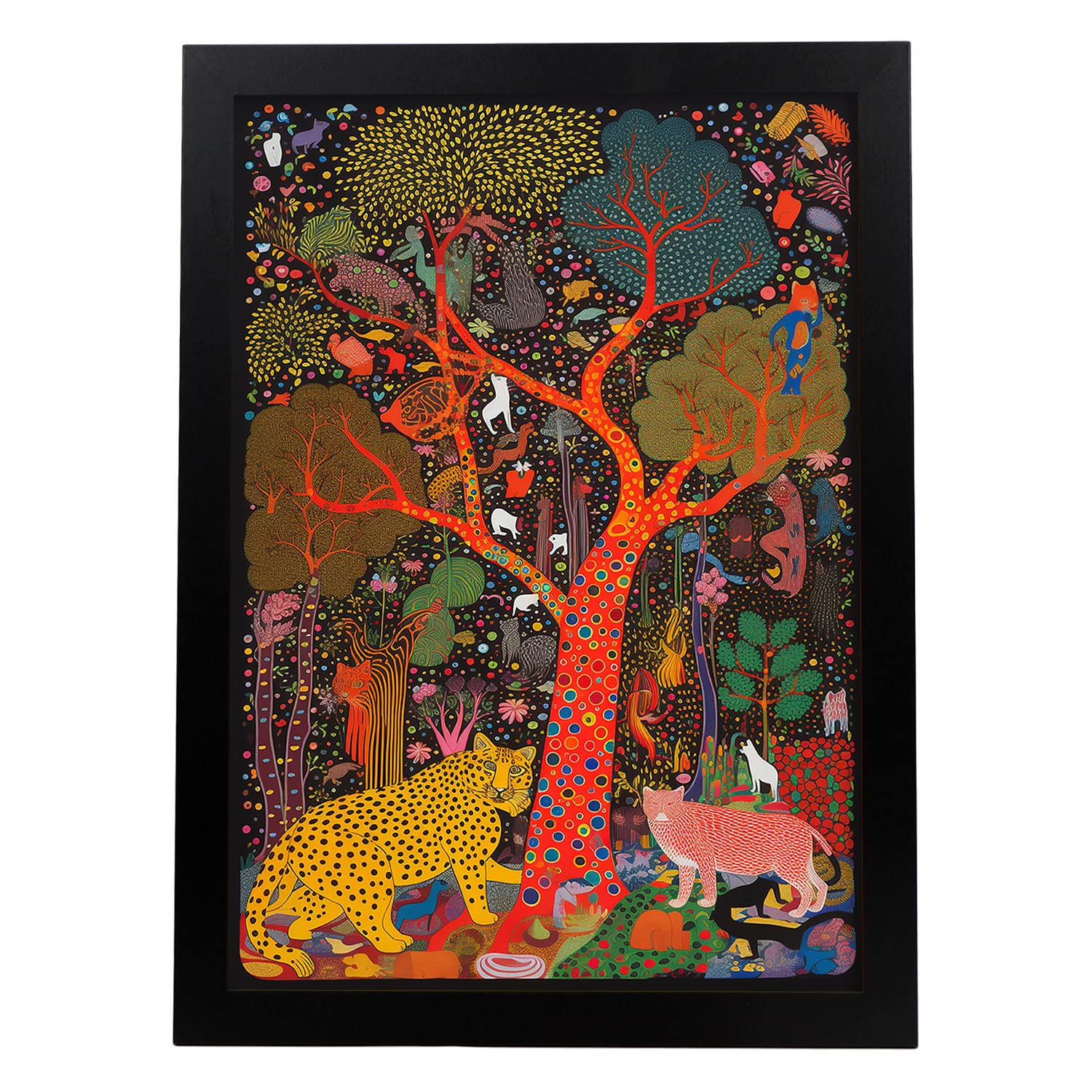 Nacnic Black Frame Detailed Poster Of Yayoi Kusama A3