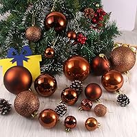 Vista 319 de Bolas de Navidad grandes de bronce de 3.2 pulgadas, adornos de decoración de árbol de Navidad, bolas colgantes inastillables para cumpleaños
