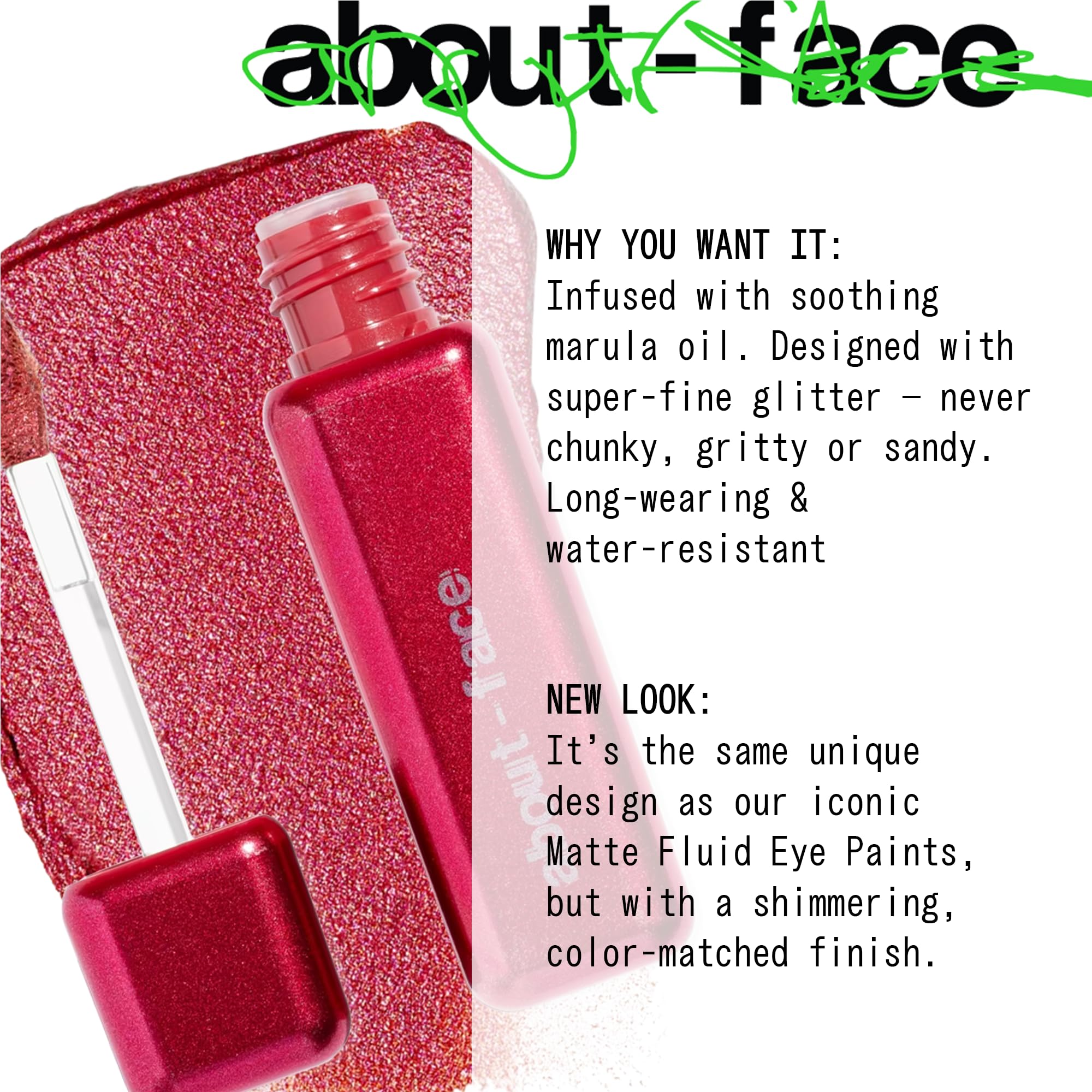 about-face Fractal Glitter Eye Paint Digital Demise – Smudge-Proof, Long-Lasting Liquid Eyeshadow – Intense Sparkle with Mousse Texture – Vegan, Cruelty-Free, Marula Oil Infused – 0.13oz (Cinnamon): CHÉRIE